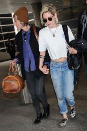 Kristen Stewart Travel Outfit - Arriving at LAX Airport in Los Angeles 5/19/ 2016