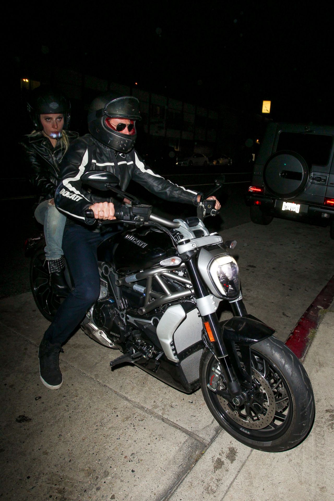 Lady Gaga - Arrives With Bradley Cooper on his Ducati Motorcycle Together for Dinner ...