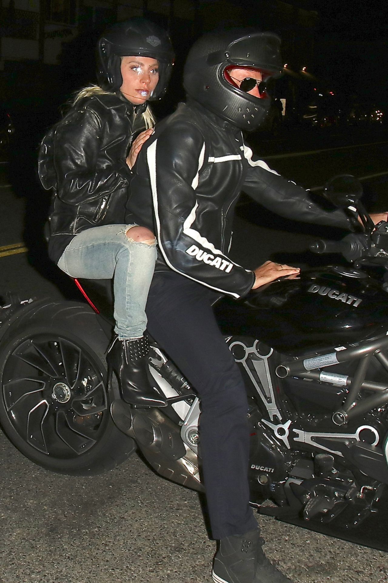 Lady Gaga - Arrives With Bradley Cooper on his Ducati Motorcycle Together for Dinner ...