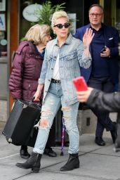 Lady Gaga in Jeans - Leaving Her Apartment Building in New York City 5/3/2016