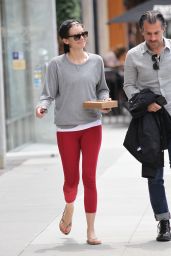 Lauren Cohan in Red Leggings - Out in Beverly Hills, 5/16/2016