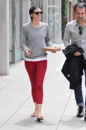 Lauren Cohan in Red Leggings - Out in Beverly Hills, 5/16/2016