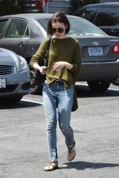 Lily Collins Street Style - Out in Los Angeles 4/29/2016