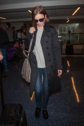 Lily Collins Travel Outfit - at LAX Airport 5/1/2016 