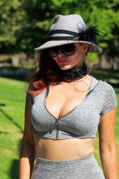 Phoebe Price Strikes a Pose With Her Pooch at Coldwater Canyon Park in Beverly Hills, May 2016