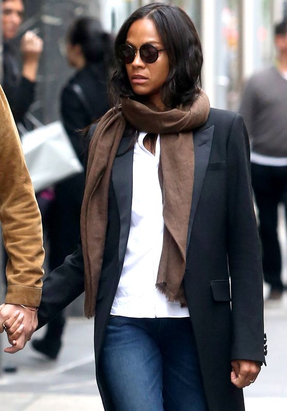 Zoe Saldana Urban Outfit - Out in New York City 5/3/2016