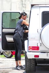 Adriana Lima in Leggings - Leaving the 5th Street Gym in Miami Beach 8/4/2016 