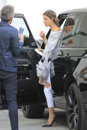 Alessandra Ambrosio Casual Chic Outfit - Shopping in Beverly Hills 6/15/2016 