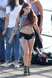 Ariel Winter Rocks Fake Tattoos on the Dog Years Set in Nashville, Tennessee 6/8/2016