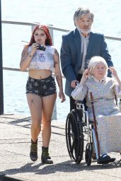 Ariel Winter Rocks Fake Tattoos on the Dog Years Set in Nashville, Tennessee 6/8/2016