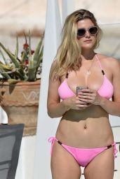Ashley James In Pink Bikini at a pool in Mykonos, Greece 6/9/2016