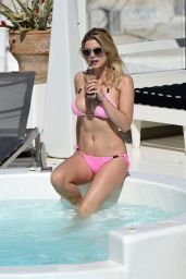 Ashley James In Pink Bikini at a pool in Mykonos, Greece 6/9/2016