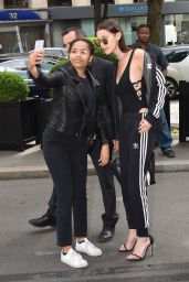 Bella Hadid - Arriving at the Geroge V Hotel in Paris 6/24/2016