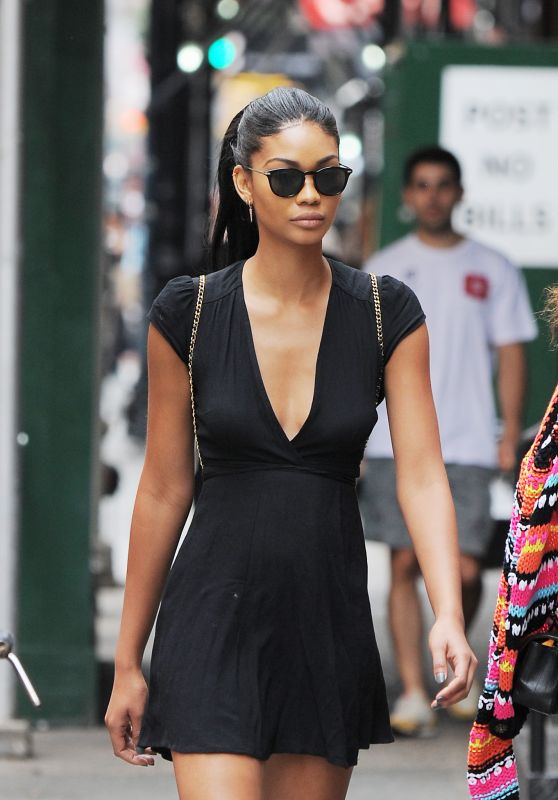 Chanel Iman Street Style - Out in Manhattan in New York City 6/27/2016