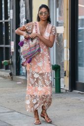 Chanel Iman Summer Outfit Ideas - Going For a Walk in the East Village of New York City 6/15/2016