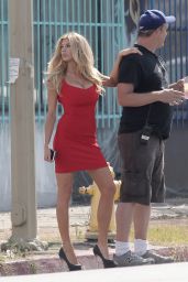 Charlotte McKinney Hot in Mini Red Dress - 