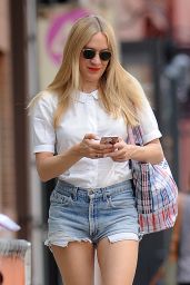 Chloe Sevigny in Ripped Jeans Shorts - out in New York City 6/21/2016