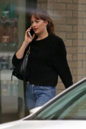 Dakota Johnson Chats on Her Cell Phone - Heading to Grab a Sushi Meal on Saturday in Vancouver, June 2016