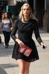 Elsa Hosk in Black Mini Dress - Out in New York City 6/6/2016