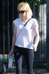 Emma Roberts Keeps it Simple in Black and White - at the Gym in West Hollywood 6/16/2016