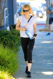 Emma Roberts Keeps it Simple in Black and White - at the Gym in West Hollywood 6/16/2016