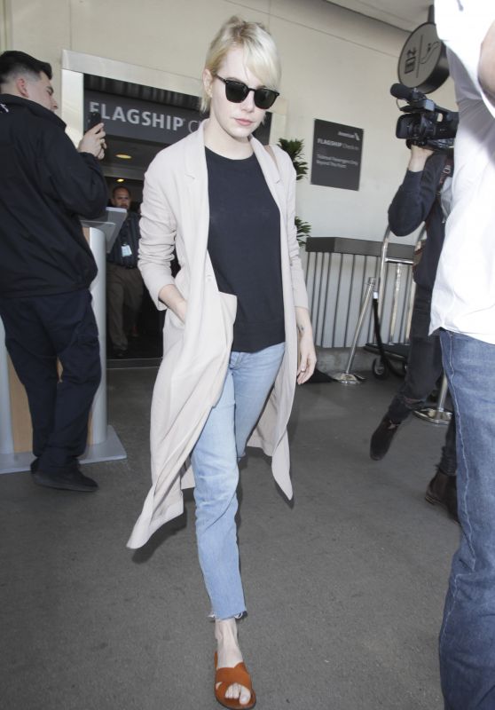 Emma Stone Travel Outfit - at LAX Airport 6/7/2016