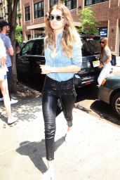 Gigi Hadid in Leather Pants - Out in New York City 6/17/2016 