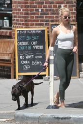 Hailey Clauson in Leggings - Walking Her Dog in New York City 6/1/2016 