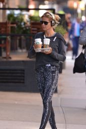 Heidi Klum in an Athletic Outfit - Picks up Starbucks in New York City 6/14/2016