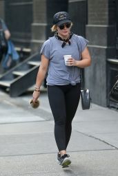 Hilary Duff in Tights - Leaving Her Gym in New York City 6/20/2016