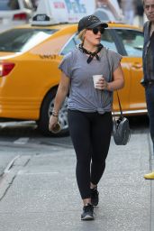 Hilary Duff in Tights - Leaving Her Gym in New York City 6/20/2016