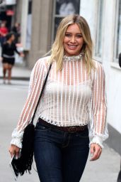 Hilary Duff on the set of 
