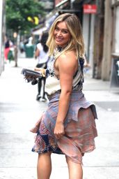 Hilary Duff on the set of 