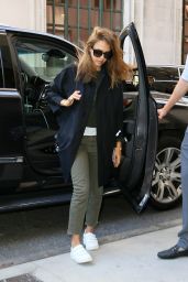 Jessica Alba Street Style - Outside Her Hotel in New York City 6/13/2016 