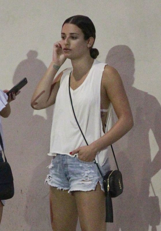 Lea Michele in Jeans Shorts - Leaving Sugarfish 6/19/2016