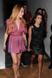 Lindsay Lohan and Kourtney Kardashian Night Out - at Ours Restaurant in London 6/8/2016 