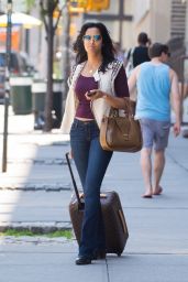 Padma Lakshmi Street Style - Out in SoHo in New York City 6/19/2016