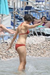 Rebecca Hall in Red Bikini in Taormina 6/13/2016 