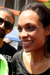 Rosario Dawson - Gets Dunked to Raise Money LA Rally on Sunset Blvd in Hollywood 6/26/2016