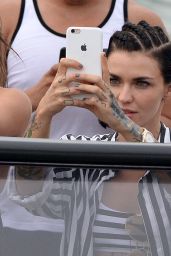 Ruby Rose Shows of Her Abs - On a Boat in Miami Beach 6/5/2016