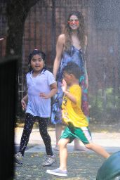 Selena Gomez Playing in the Sprinklers at a Water Playground in New York City 6/1/2016 