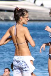 Alessandra Ambrosio Bikini Candids - Beach in Ibiza, July 2016