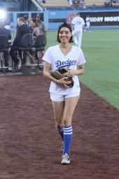 Aubrey Plaza - Throwing Out the First Pitch at the LA Dodgers Baseball Game 7/1/2016