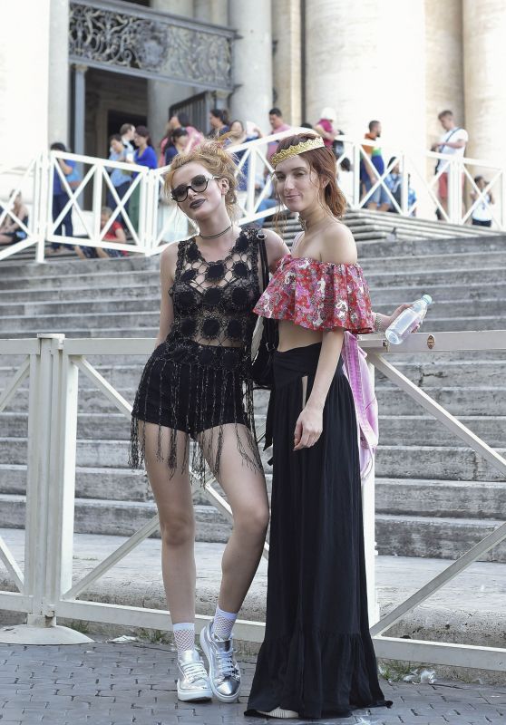 Bella and Dani Thorne Street Style - Rome 7/9/2016 
