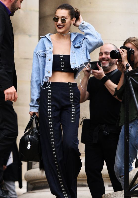 Bella Hadid Urban Outfit - Leaving the Versace Fashion Show in Paris 7 ...