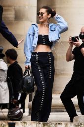 Bella Hadid Urban Outfit - Leaving the Versace Fashion Show in Paris 7/3/2016