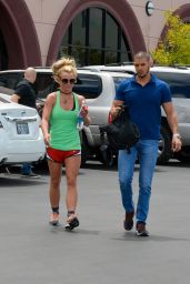 Britney Spears in Shorts - Leaving 24 Hour Fitness Gym in Las Vegas 7/9/2016 