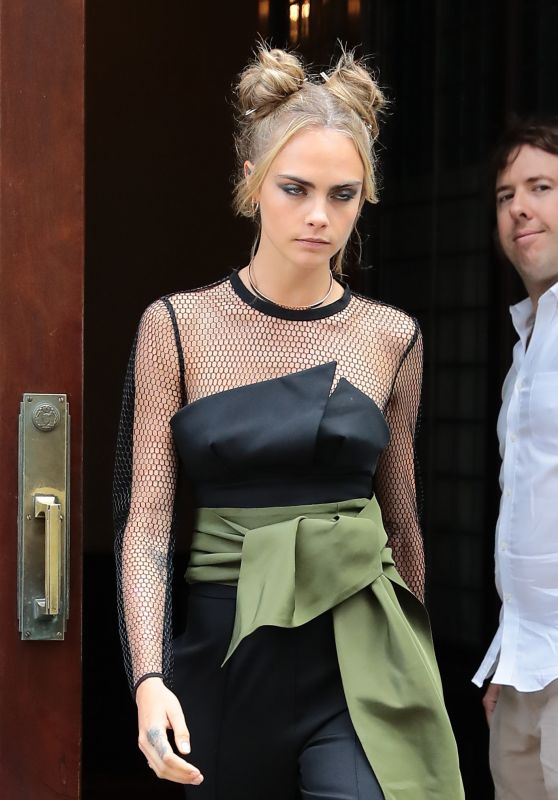 Cara Delevingne Style - Leaving Her Hotel in Tribeca 7/29/2016 