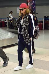 Cara Delevingne Travel Outfit - JFK Airport in NYC 7/28/2016 