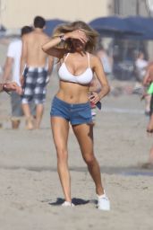 Charlotte McKinney in Bikini Top at a Beach Party in Malibu 7/2/2016 